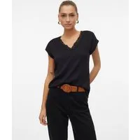 Vero Moda Blusentop VMBELLA SL LACE TOP WVN GA NOOS Viskosemischung