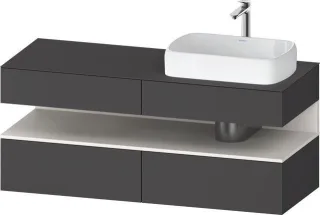 Duravit Qatego Konsolenwaschtischunterbau wandhängend Graphit Matt 1400x550x600 mm - QA4766084490010 QA4766084490010