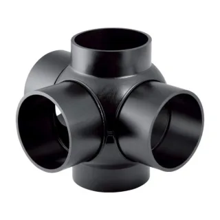 Geberit Pe Dreifach-Kugelabzweig 367605161 DN 100/100, 88,5Grad, Anschlüsse 90Grad, PE-HD