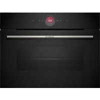 BOSCH Backofen Serie 8 CBG7341B1, mit Teleskopauszug nachrüstbar, Innovativer digitaler Bedienring & praktische Abschaltautomatik