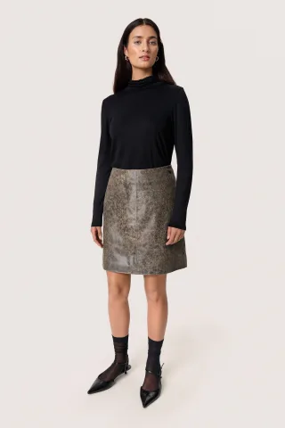 Lederrock SLIsabeau A-shape black