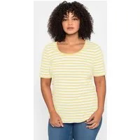 Sheego T-Shirt T-Shirt Kurzarm mit garngefärbtem Ringel, aus Rippware