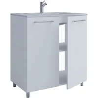 VCM Waschtisch 2-tlg. Stand Waschplatz Waschtisch Badinos Drehtür (Set, 2-St., 1x Unterschrank 1x Waschbecken)