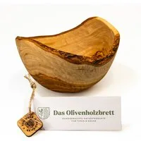 dasOlivenholzbrett Obstschale Große Obstschale aus Olivenholz, Naturrand