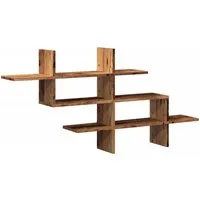vidaXL Regal Wandregal Altholz-Optik 124,5x18x60,5 cm Holzwerkstoff, 1-tlg.