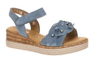 Gabor Damen Sandalette 82.704.26 in Blau Heaven mit Keilabsatz