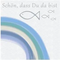 Serviettenshop Papierserviette 20 Servietten "Schön" Rainbow fishes turquoise 33x33cm, (20 St)