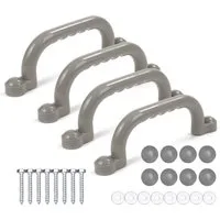 relaxdays Klettergriff Klettergerüst-Griffe im Set, grau, 4er Pack