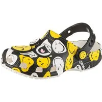 Crocs Smiley Classic Clog Clog Hausschuh, Homeslipper mit allover Muster
