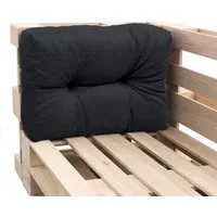 sunnypillow Rückenkissen Palettenkissen gesteppt Seitenkissen 60 x 40 x 15 cm, Schwarz