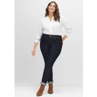Sheego Bequeme Jeans Stretch-Jeans »Die Schmale« mit zweifarbigen Kontrastnähten