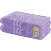 Lavea Duschtuch Elena Frottee Duschtücher Set 70x140 cm Handtücher, 100% Baumwolle (2er Set), Dusch-Handtuch, 500 g/m² Frottier, weich & saugstark, pflegeleicht
