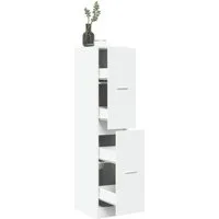 furnicato Apothekerschrank Massivholz 30x41x144,5 cm Weiß (1-St)