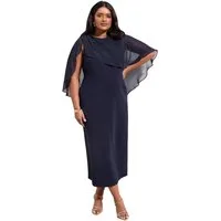 Friends Like These Midikleid Friends Like These Scuba-Midikleid mit Cape, Curve (1-tlg)