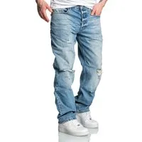 REPUBLIX Loose-fit-Jeans EZRA Herren 90s Destroyed Denim Jeans Hose Straight Baggy