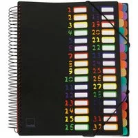 TimeTEX Fächermappe Tisch-Fächermappe 1-32 A4, farbig mit Verschlussgummi