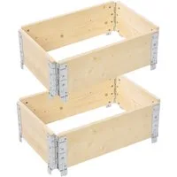 Garronda Hochbeet-Profil Palettenrahmen 60x40x20 cm Hochbeet Holz für Pflanzen GD-0075 (2-St., Set)