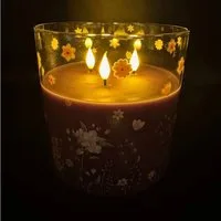 Online-Fuchs LED-Kerze - große LED Kerze mit Dreidocht & Timer im Glas - Frühlingsdeko (realistische Kerzenflamme, Deko für Frühling & Sommer), 6-Stunden-Timerfunktion