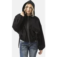 Cipo & Baxx Sweatjacke WL368 (1-tlg) oversized Schnitt, Kapuze mit Kordelzug