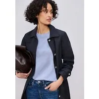 STREET ONE Kurzarmpullover in Strick-Optik und mit Rundhals