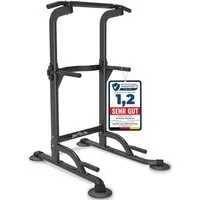DH FitLife Kraftstation Power Tower Dip Station, (Klimmzugstange Freistehend, Dip Barren Rückentrainer, Kraftstation Kraftturm, Fitness Station), Power Rack for Home Gym. Krafttraining für Zuhause