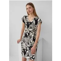 s.Oliver Minikleid Kleid Strukturiertes Jerseykleid mit All-over-Print und Gürtel
