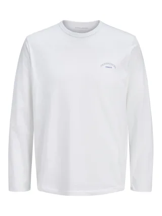 JACK&JONES - JJCOLLEGE LOGO TEE LS CREW NECK JNR Bright White - Gr. - 152