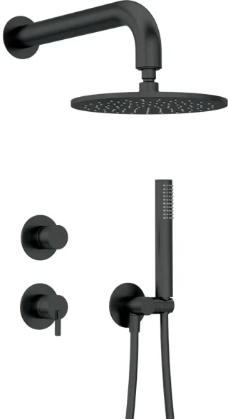 Neuesbad Serie 600 Unterputz Dusch-Set mit verstellbarer Kopfbrause Neuesbad, schwarz matt NB1NQS_N9YK1