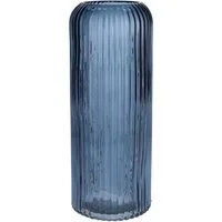 INNA-Glas Dekovase Dekovase ALBURGIS mit Rillen, Glas, blau-klar, 25cm, Ø10cm