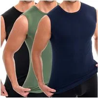 HERMKO Unterhemd 3040 (Pack, 3er) 100 % BioBaumwolle Tank Top Muskelshirt Rundhals-Ausschnitt