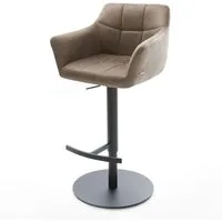 DELIFE Barhocker Yulo-Flex, Drehfuß höhenverstellbar Metall Vintage Taupe
