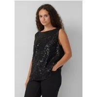 QS Blusentop Bluse Paillettentop