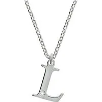 Diamonds by Ellen K. Kette mit Anhänger Silber 925 mit 1x Diamant 0,008ct. Buchstabe L