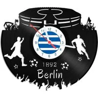 GRAVURZEILE Wanduhr Schallplattenuhr Berlin - 100% Vereinsliebe - Fußball -