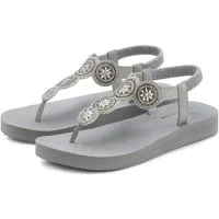 Venice Beach Sandale, Badeschuh, Badelatsche, Flip Flop, Badeschlappe, Sommerschuhe Badezehentrenner Zehentrenner ultraleicht mit Glitzerdetails VEGAN