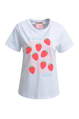 Smith&Soul - Regular T-Shirt Table Book Prints neon coral print - Gr. - S