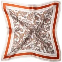 MayTree Seidentuch quadratisch Paisley 53x53 ocker, (Stück), 100% Seide, Trachten, Oktoberfest