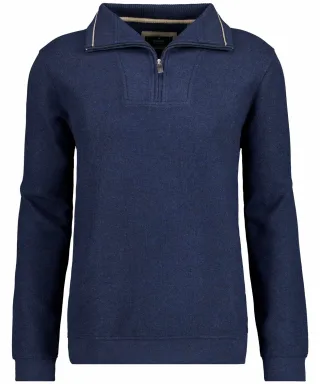 RAGMAN - Sweatshirt mit Troyer-Kragen Dunkelblau - Gr. - 3XL