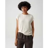 OPUS Kurzarmshirt Sapino aus Jersey mit Rippstruktur leichte Transparenz, weicher Griff, Casual