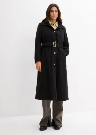 bonprix Trench-Mantel mit abnehmbarer Kapuze, schwarz, Gr.40, Mantel in Trench-Optik mit abnehmbarer Kapuze, 100% Baumwolle