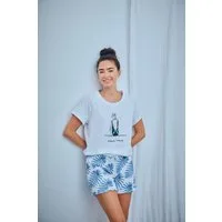Louis & Louisa Shorty Short-Set "Urlaubsträume" weiß/blau-allover