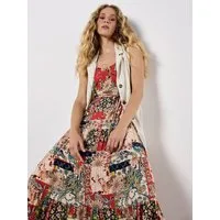 Apricot Maxikleid Maxikleid mit Blumenmuster im Patchwork-Stil