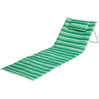 Mojawo Doppelliege Strandliege Strandmatte Rückenlehne Kissen faltbar L153xB53xH41cm Grün