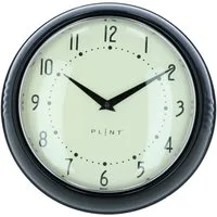 Plint Wanduhr Küchenuhr Retro black schwarz Uhr