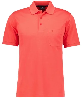 RAGMAN - Softknit-Polo mit Brusttasche, kurzarm gemustert - Gr. - M