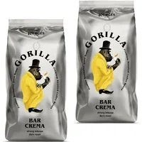 Gorilla Kaffee Joerges Espresso Gorilla Bar Crema ganze Kaffeebohnen, 2 x 1000 g, Hohe Intensität, dunkle Röstung