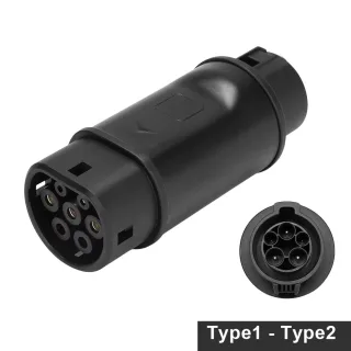 MRS Type 1 to Type 2 AC Charging Adapter AC 110V-250V 32A MAX EV Charger Adapter SAE J1772 To IEC 62196-2 Car Accessorie