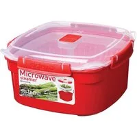 sistema Mikrowellenbehälter Mikrowellen Dampfgarer 2.4 l, rot, Kunststoff lebensmittelsicher