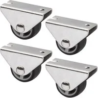 SO-TECH® Möbelrolle Unterbaurolle PASSAU, Ø 25 mm, Kastenrolle für die Unterbaumontage, 4 Stück