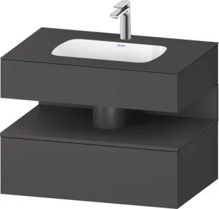 Duravit Qatego Einbauwaschtisch mit Konsolenwaschtischunterbau Graphit Matt 800x550x600 mm - QA47850 QA4785049490010